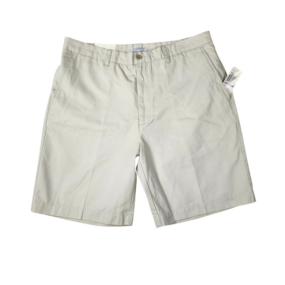 Alex Cannon Shorts Men 38 Stone New NWT Classics Flat Front‎ Cotton Blend